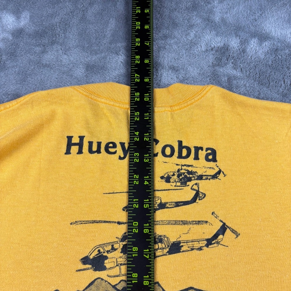 VTG 80's HMLA-167 Huey Cobra Hunter Killer Team Oneita T-Shirt Yellow Single USA - Picture 11 of 12